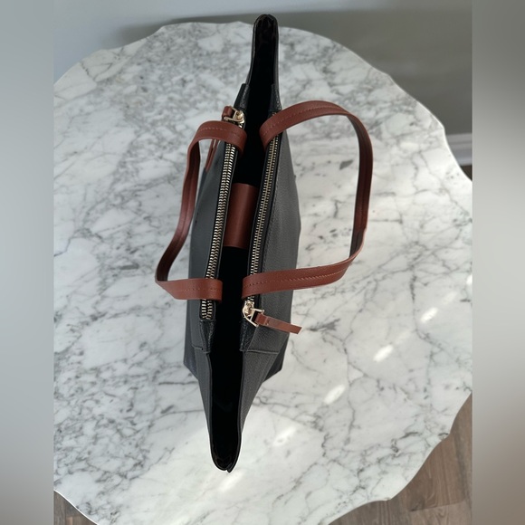 Shiraleah Black and Brown Women's Vegan Leather Tote Bag. New Without Tags - Picture 6 of 6